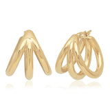 Gold Vermeil Triple Loop Hoops