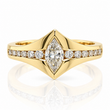Bezel & Channel Marquise Diamond Engagement Ring