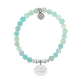 HELP Collection: Friends Cutout Charm with Light Blue Agate Charity Bracelet