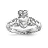 Silver Claddagh with Triquetra Ring