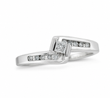 Princess-Cut Diamond Bypass Promise Ring