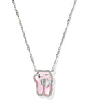 Kendra Scott Ballet Silver Blush Mother of Pearl Short Pendant Necklace