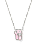 Kendra Scott Ballet Silver Blush Mother of Pearl Short Pendant Necklace