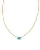 Kendra Scott Mini Elisa Gold Satellite Short Pendant Necklace in Turquoise Magnesite