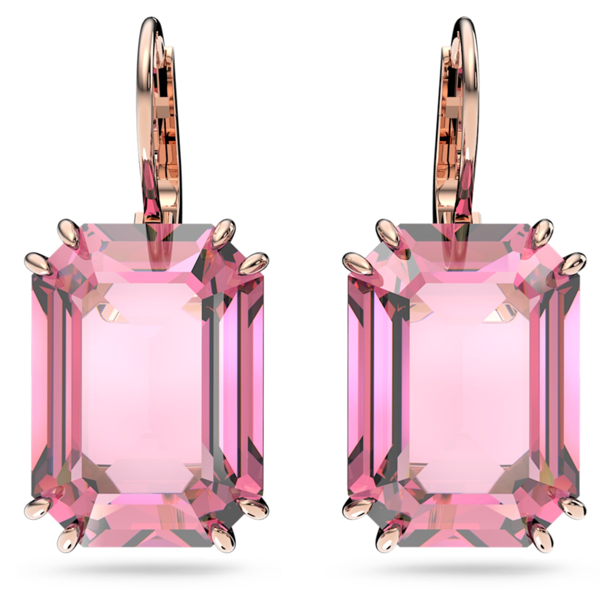 Swarovski Millenia Drop Earrings, Octagon Cut, Pink