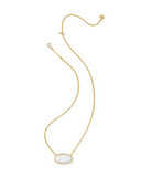 Kendra Scott Elisa Statement Gold White Kyocera Opal Short Pendant Necklace