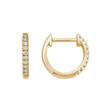 Gold Diamond Huggie Hoop Earrings