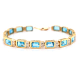 Blue Topaz & Diamond Bracelet
