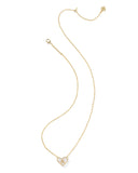 Kendra Scott Heart Letter R Gold Ivory Mother of Pearl Short Pendant Necklace