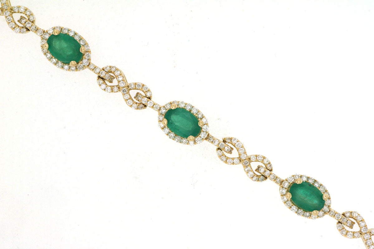 Emerald & Diamond Infinity Bracelet