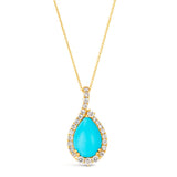 Le Vian® 14K Honey Gold™ 3¼ct Robin's Egg Blue Turquoise™ & 5/8ct Nude Diamonds™ Halo Pendant
