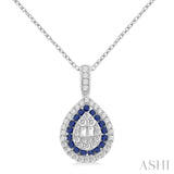 Sapphire & Diamond Fusion Drop Pendant