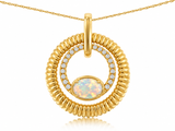 Opal & Diamond Circle Pendant