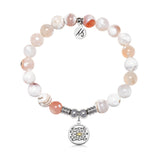 Dare to Be Different Charm with White Natural Agate Gemstone Bracelet