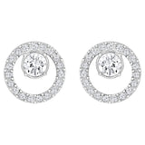 Swarovski Creativity Circle Pierced Earrings, White, Rhodium plated