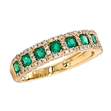 Diamond-Framed Emerald Ring