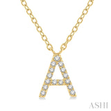Petite 'A' Initial Diamond Necklace