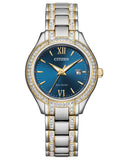 Silhouette Crystal Men's Citizen Watch with Blue Dial
