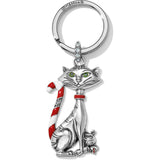 Brighton Candy Cane Cat Key Fob