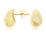 Diamond Flush Set Teardrop Earrings