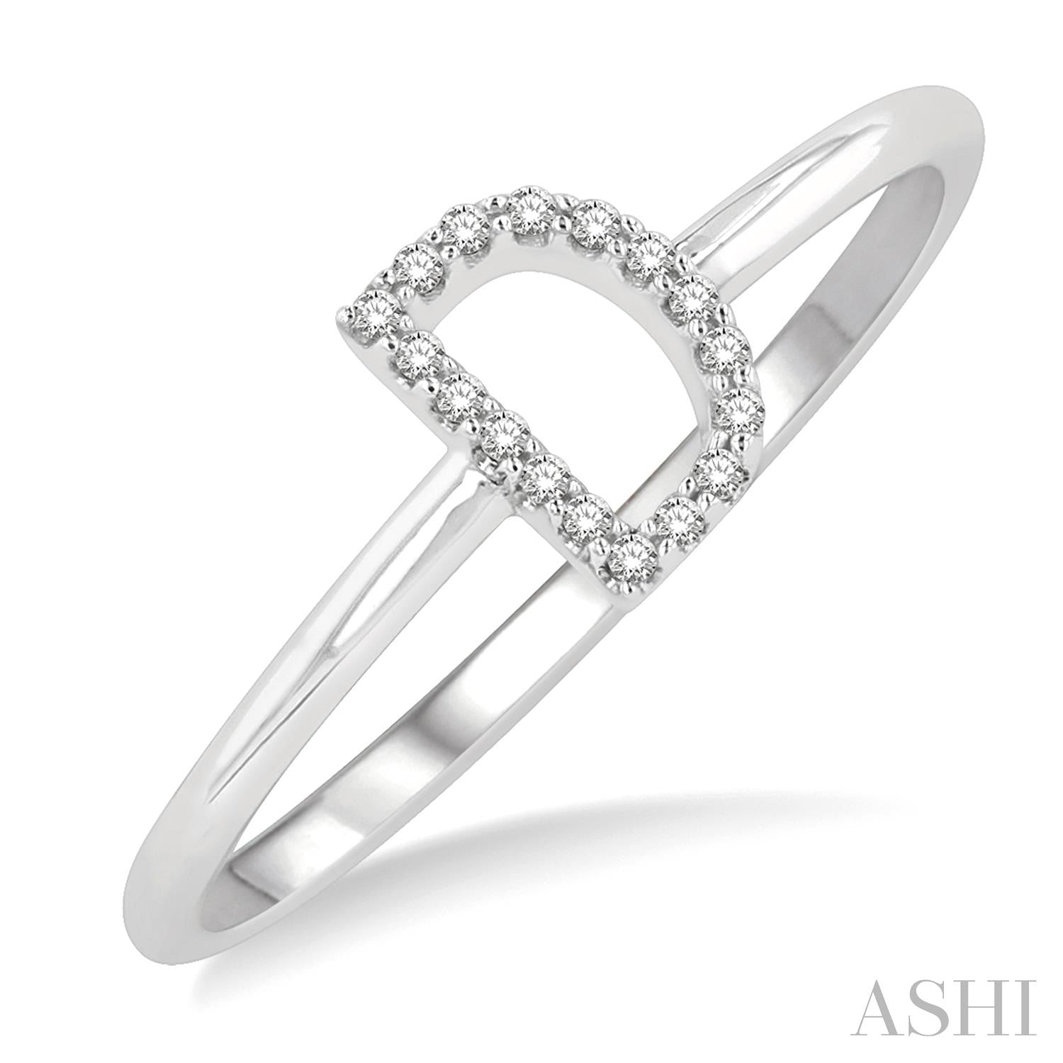 10kw .05ctw Round Diamond Letter D Initial Ring