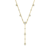 Swarovski Imber Y necklace, Round cut, Scattered design, White, Gold-tone plated