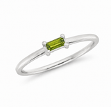 Peridot Baguette Stackable Ring