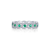 Simulated Diamond and Emerald Twist Eternity Band