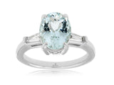 Aquamarine & Diamond 3-Stone Ring