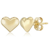 Gold Vermeil Puffed Heart Stud