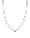 Kendra Scott Emilie Silver Multi Strand Necklace in Platinum Drusy