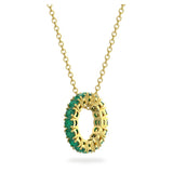 Swarovski Exalta pendant, Green, Gold-tone plated