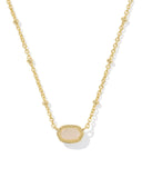 Kendra Scott Mini Elisa Gold Satellite Short Pendant Necklace in Iridescent Drusy