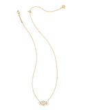 Kendra Scott Lindy Rae Elisa Gold Short Pendant Necklace in White Crystal