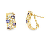 Tanzanite & Diamond Zig Zag Earrings