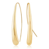 Gold Vermeil Long Teardrop Wire Earrings