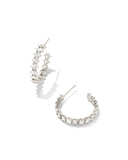 Kendra Scott Cailin Silver Crystal Hoop Earrings in White Crystal