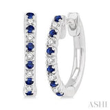 Sapphire & Diamond Huggie Hoop Earrings