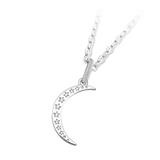 Friendship Moon Sterling Silver Charm Necklace