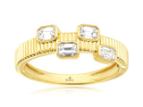 Emerald-Cut Staggered Diamond Ring