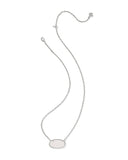 Kendra Scott Elisa Statement Silver Iridescent Drusy Short Pendant Necklace
