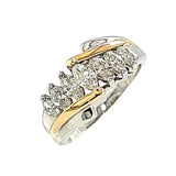 Two-Tone Marquise Diamond Wave Band