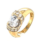 Gold and CZ Engagement Ring