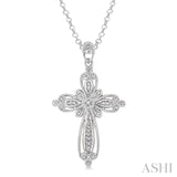 Silver Cross Diamond Pendant