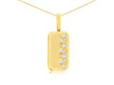Diamond Bezel Dog Tag Pendant