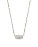 Kendra Scott Grayson Silver Pendant Necklace in White Crystal