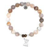 Australian Agate Gemstone Bracelet with Trust in Time Sterling Silver Charm