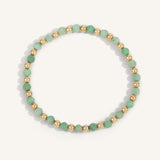 Dee Berkley Emerald & 14kt Gold Filled Harmony Gemstone Bead Bracelet - 4MM