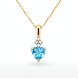 Blue Topaz Heart Pendant