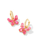 Kendra Scott Bianca Butterfly Gold Pink Mix Huggie Earrings